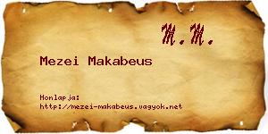 Mezei Makabeus névjegykártya